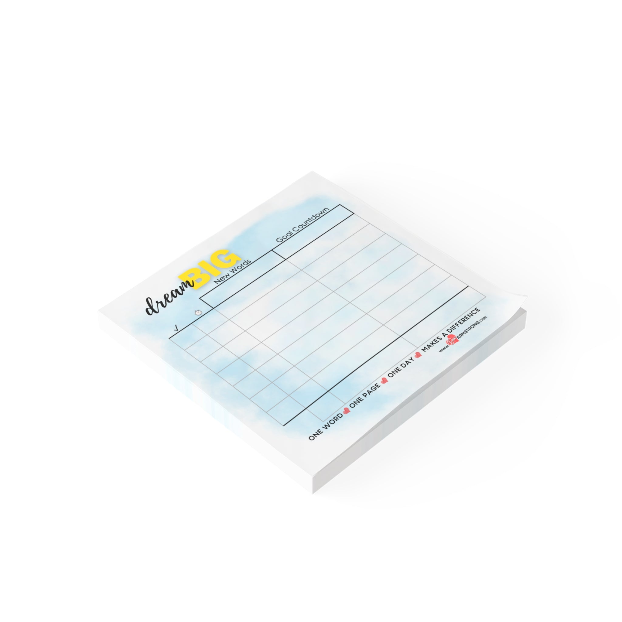 Dream Big - Word Count Sticky Note Pad (3 x 3)
