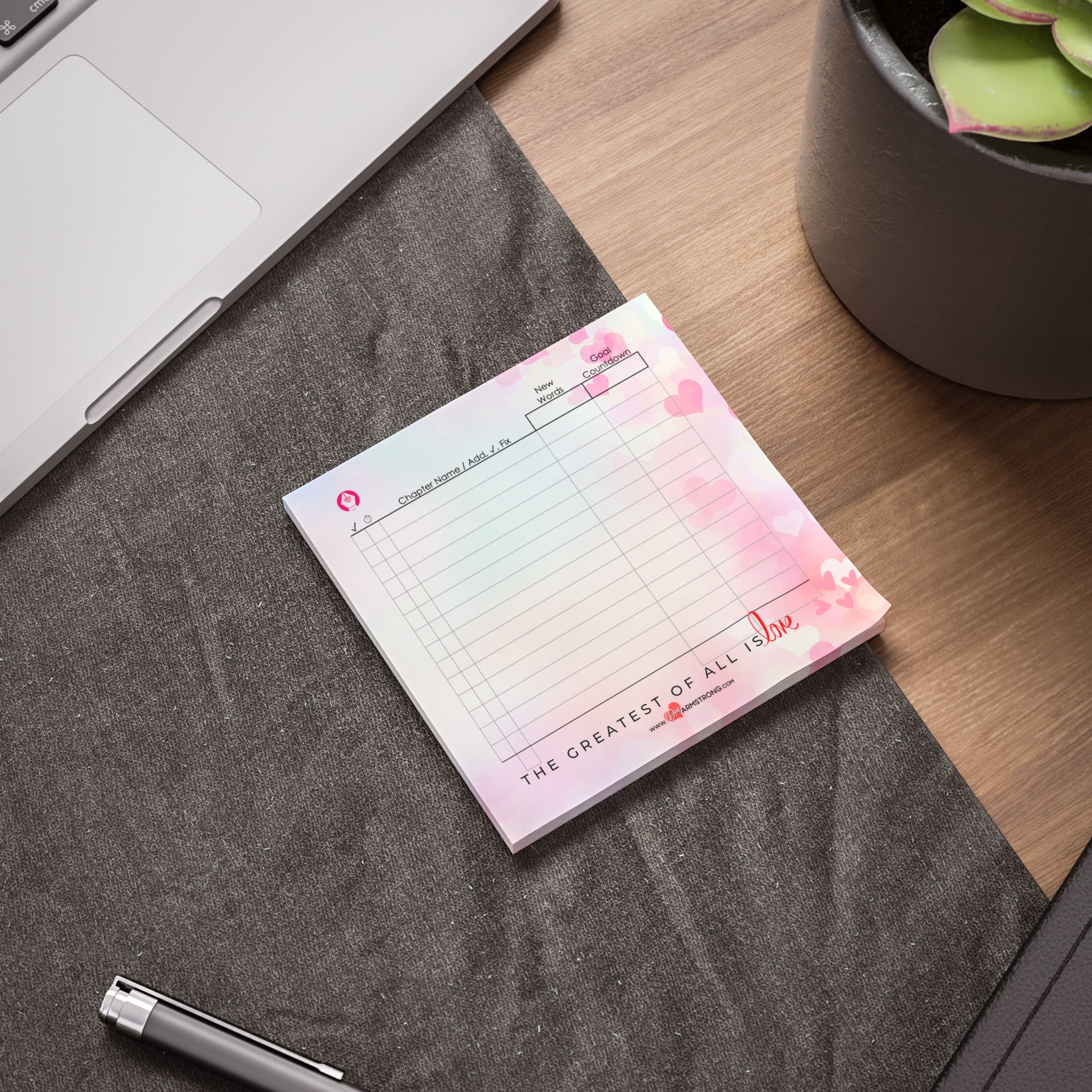 Greatest of All is Love - Word Count Sticky Note Pad (4 x 4)