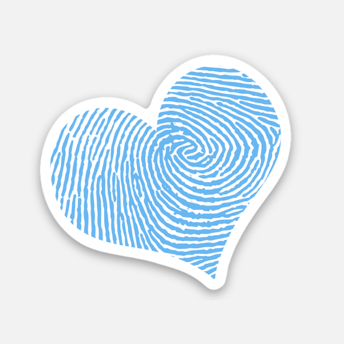 Fingerprint on Heart - Blue