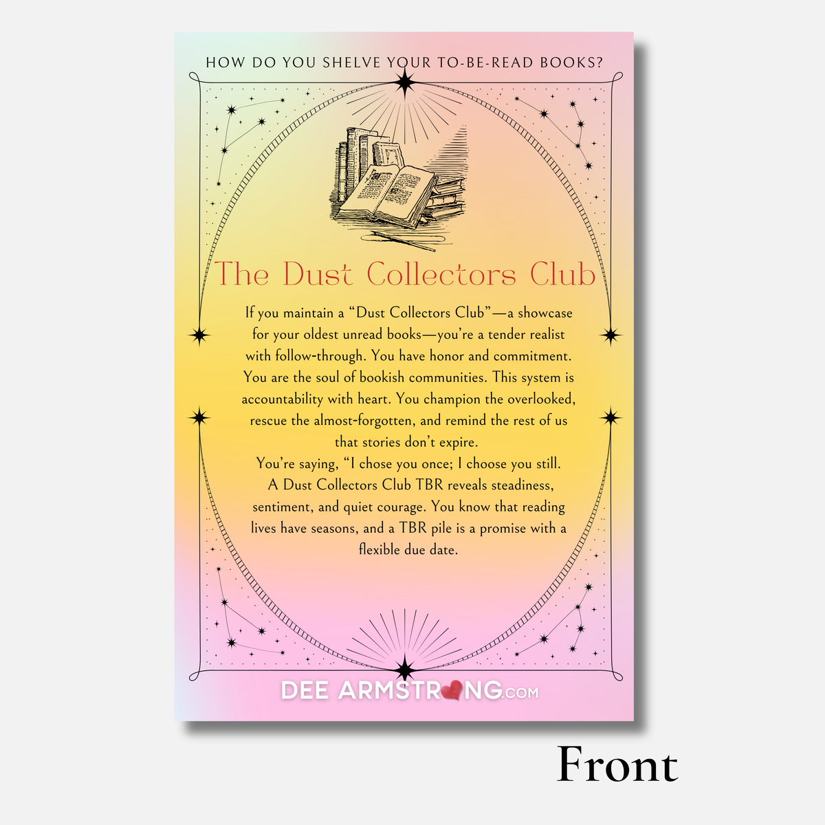 How do you TBR? - By Dust Collector Note Card