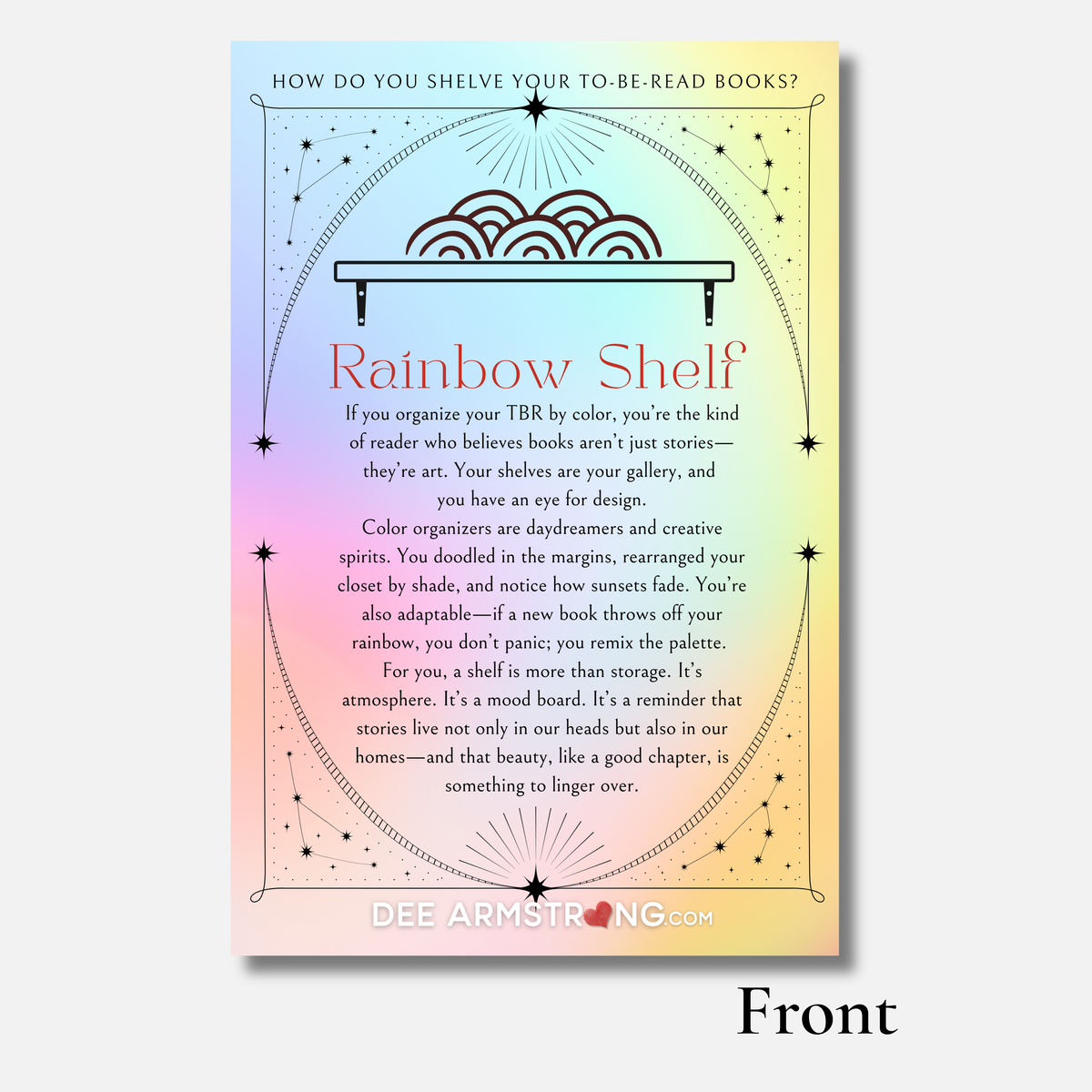 How do you TBR? - By Rainbow Shelf Note Card