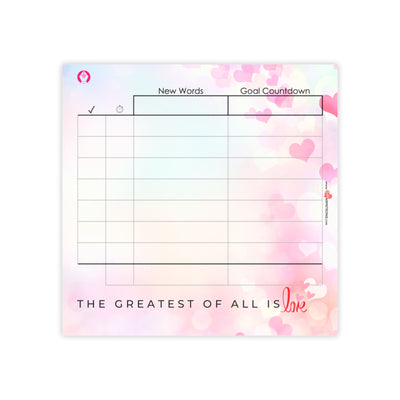 Greatest of All is Love - Word Count Sticky Note Pad (3 x 3)