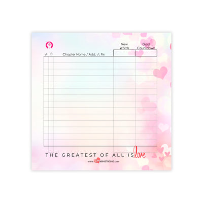 Greatest of All is Love - Word Count Sticky Note Pad (4 x 4)