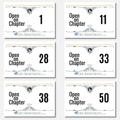 Six Open on Chapter Envelopes for Haunted by a Broken Oath 