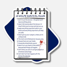 JD Wolfe's Survival Rules - Sticker