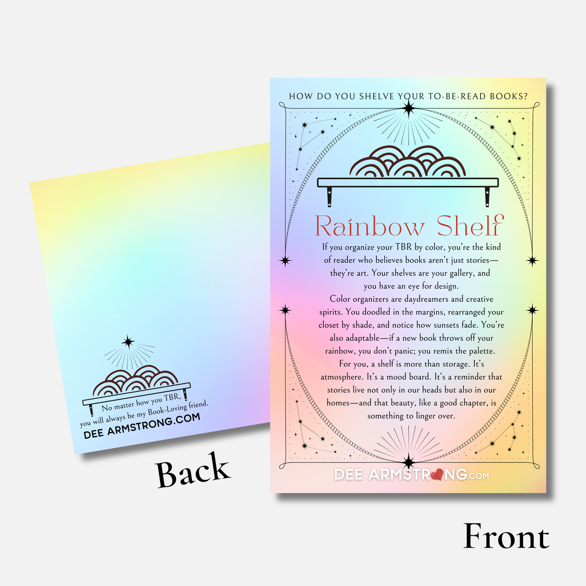 How do you TBR? - By Rainbow Shelf Note Card